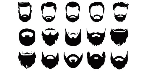 Mans Beard Vector Set