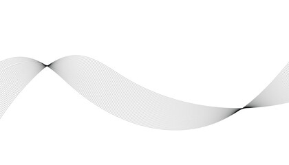 Abstract wave element for design. Digital frequency track equalizer. Stylized line art background. Vector illustration. Wave with lines created using blend tool. Curved wavy line, smooth stripe.