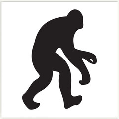 Gorilla silhouette icon illustration template for many purposes Vector.