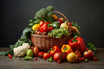 Vibrant Freshness: Assortment of Fruits and Vegetables