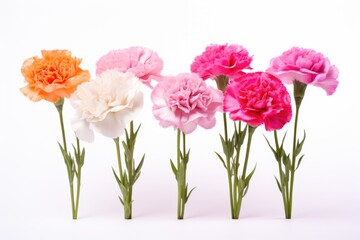 Carnation flowers isolated on a white background