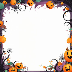 halloween background with pumpkin, this design was generated with artificial intelligence
