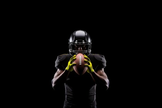 Isolated American Football Athlete with Vivid Lighting: Concept for Male Strength, Dramatic Sports, and Fitness Power - Generative AI