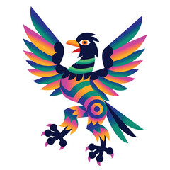 Vector Colorful Eagle Alebrije Monster Illustration Isolated