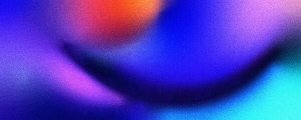 Colorful Vibrant Gradient Background with Grainy Texture Effect for Banner or Poster Design. Iridescent Banner. Multicolor Background with Noise Effect