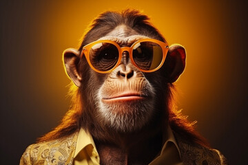 Ape mammal monkey wildlife fur portrait nature forest animal primate face wild - obrazy, fototapety, plakaty
