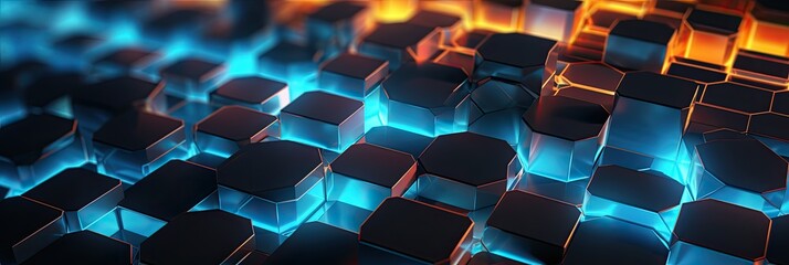 Fototapeta premium Beautiful colorful hexagons futuristic background.