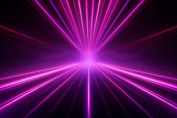 Foto op Plexiglas Generative ai collage image picture of neon illuminated lines for futuristic disco party © Tetiana
