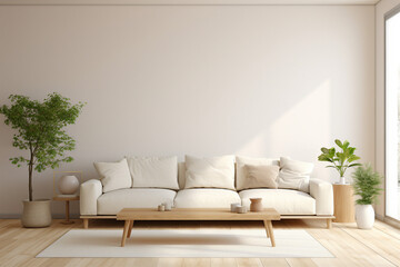Generative ai collage picture image of stylish living room in minimalist style with couch