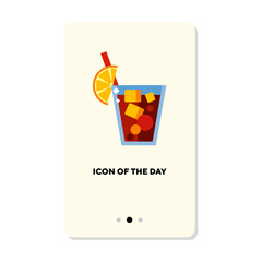 Fruit drink isolated on white. Fresh cocktail cartoon illustration. Summer drinks and beverages concept. Vector illustration symbol elements for web design and apps