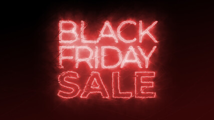 Black Friday Sale Typography with Red Glow and Cracked Glas Design Concept and Copy Space