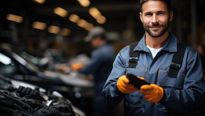 Portrait of a smiling car mechanic
