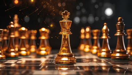 Chess game concept of business ideas and competition and strategy ideas.