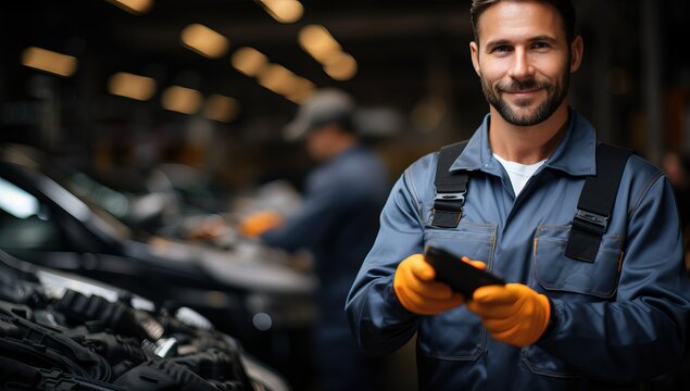 Portrait of a smiling car mechanic