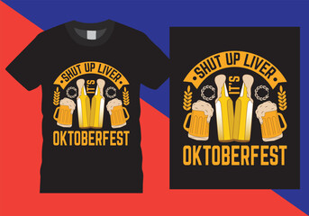 Oktoberfest T-shirt Design vector illustration,  Beer typography Oktoberfest design. 
 