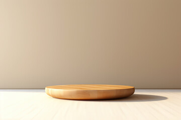 Scene stage decoration for promotion sale or advertising of beauty and spa products and cosmetics. 3d empty minimalistic wooden product display podium