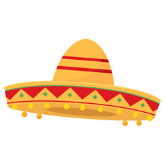 Isolated colored traditional mexican hat Vector