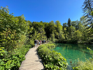 Wooden paths and walkways along the lakes and through the forest in the Plitvice Lakes National Park - Plitvica, Croatia (Drvene staze i šetnice u Nacionalnom parku Plitvička jezera - Hrvatska)