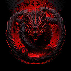 abstract red dragon background, this design was generated with artificial intelligence