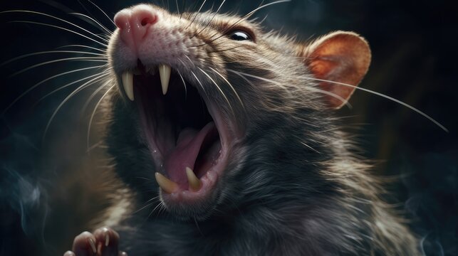 Compelling Angry Rat Image. Explore the Ferocity and Intensity of a Fierce Rodent in Striking Detail
