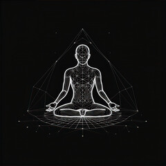 silhouette of yoga pose, this design was generated with artificial intelligence