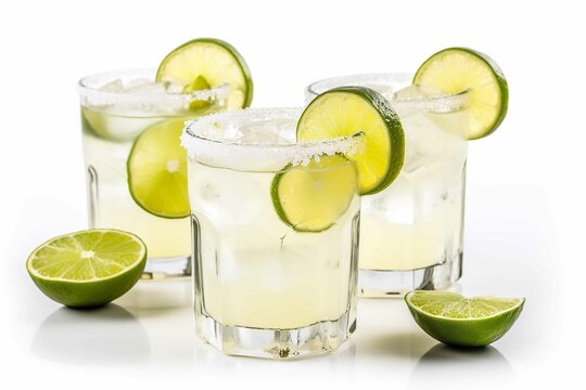 Margaritas isolated on white background