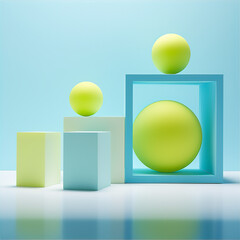3d render of a green cube with a background, this design was generated with artificial intelligence
