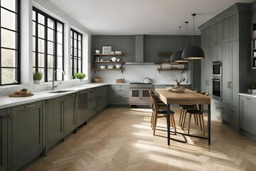 Naklejka na ściany i meble modern kitchen interior