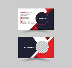 Vector design formal red modern business card.Modern business card template red black colors.