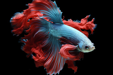 Fototapeta premium fighting fish on black background.