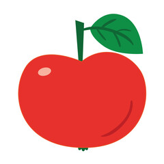 red apple. Simple and clear flat illustration