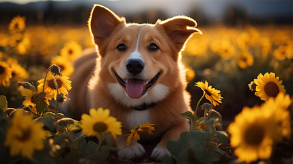 dog in park, this design was generated with artificial intelligence