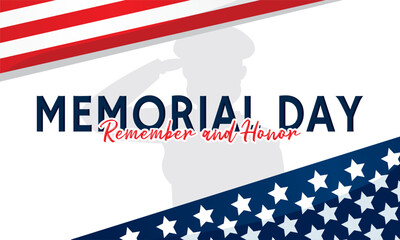 Fototapeta na wymiar Colored memorial day poster holiday event Vector