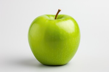 green apple isolated on white background. Fresh organic fruit.