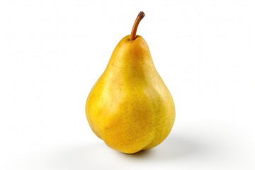 A ripe yellow pear isolated on white background