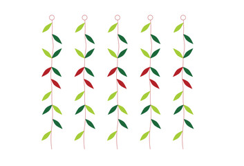 vector icon illustration of leaves hanging by a rope. This icon can be used for decoration in designs, made for those of you who want to change various colors, according to your design needs