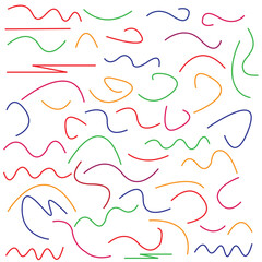 Children art background with colorful line doodle style seamless pattern and vector illustration design