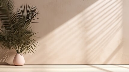 Obraz premium round stage podium design backdrop product display template showcase mockup background with tree and shadow sunshade copyspace for advertising background