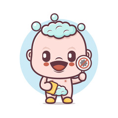 cute baby cartoon mascot. vector illustrations