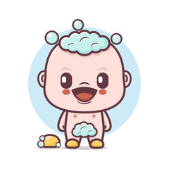 cute baby cartoon mascot. vector illustrations