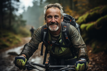 Fototapeta premium person riding a bike