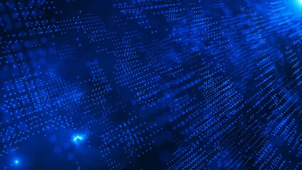 Animated background with blue binary code