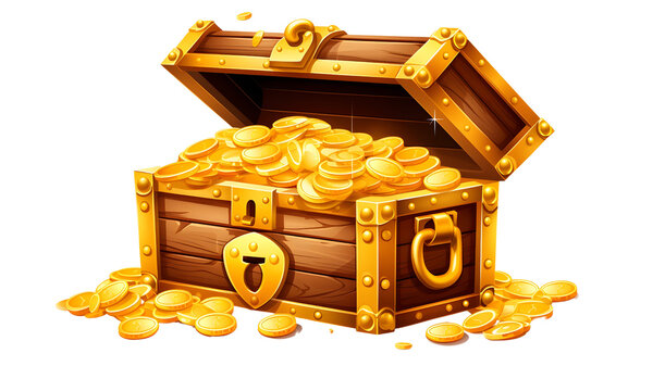 Treasure chest icon on white background