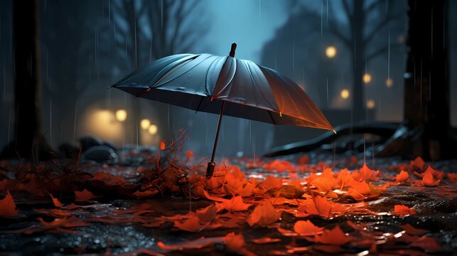 Background of winter umbrella winter etc AI generated 