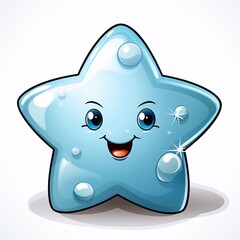 Illustration of cute star, generative AI 