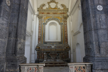 Antique altar in Naples church Chiesa di San Severo al Pendino