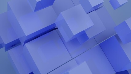 
Abstract cube 3d background rendered image. Geometric modern abstract image. Blue color
