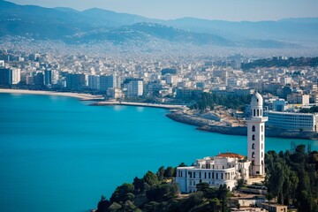 Fototapeta na wymiar Discovering the Historic Algiers Waterfront: Architecture and Landscapes along the Blue Coastline