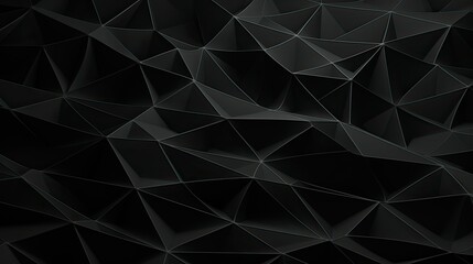 Warped Mesh Grid Background. Black Abstract Metaverse with Subtle Grey Geometric Lines. Elegant Low Poly Cyberspace Backdrop for Technology or Luxury Concept.