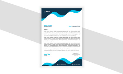 Naklejka premium Professional Business letterhead template design for business project. Corporate letterhead. Creative design and abstract Vector Illustration.